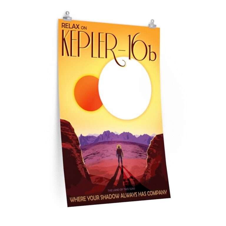 Premium matte print of "Kepler-16b" travel poster by NASA/JPL