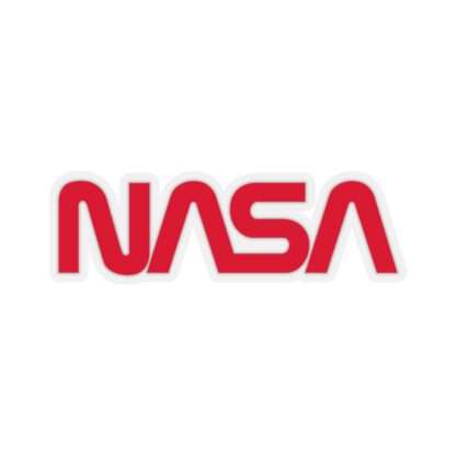 Sticker of red NASA worm logo