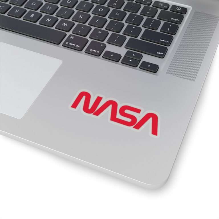 Sticker of red NASA worm logo