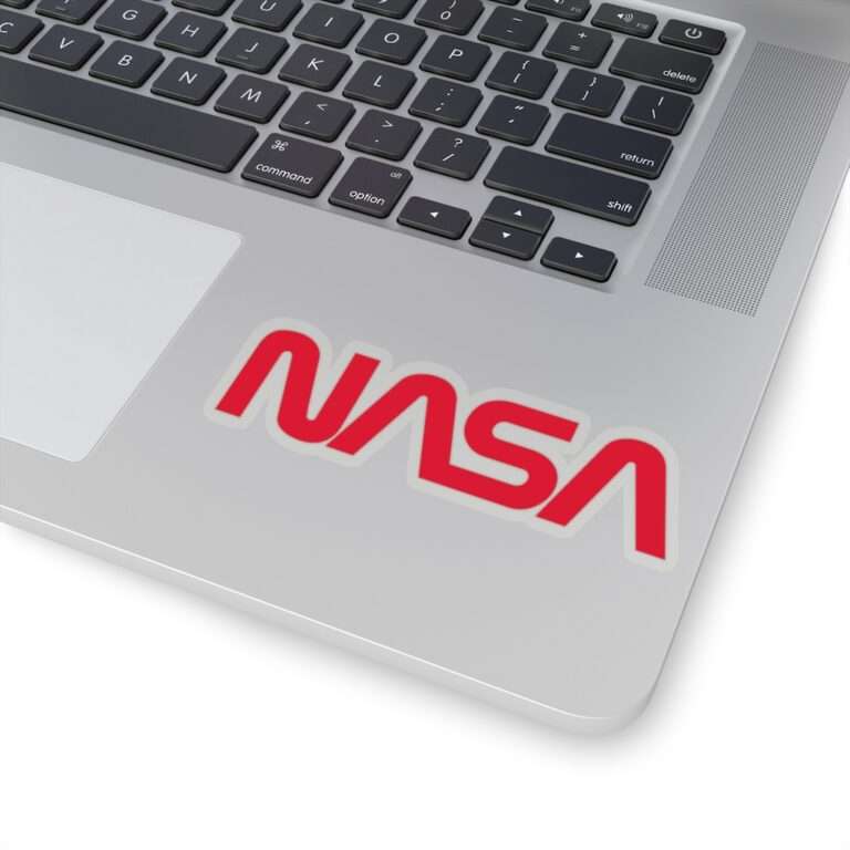 Sticker of red NASA worm logo