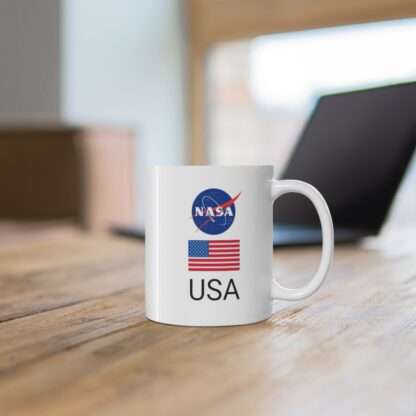 11oz NASA mug featuring NASA worm logo