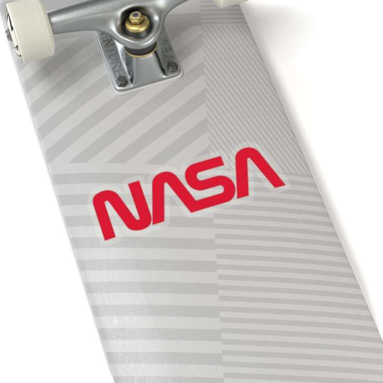 Sticker of red NASA worm logo