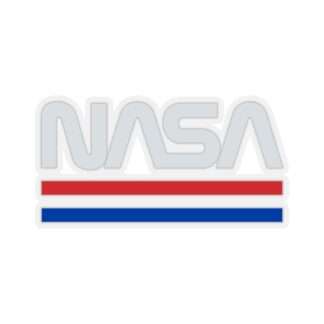 Transparent sticker of NASA logo in retro style