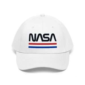 White NASA hat in retro style