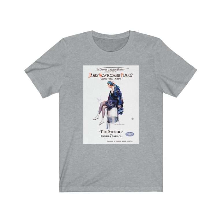 The Stenog by James Montgomery Flagg - Premium Unisex T-Shirt - Image 9