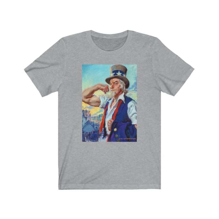 Uncle Sam Strong America by James Montgomery Flagg - Premium Unisex T-Shirt
