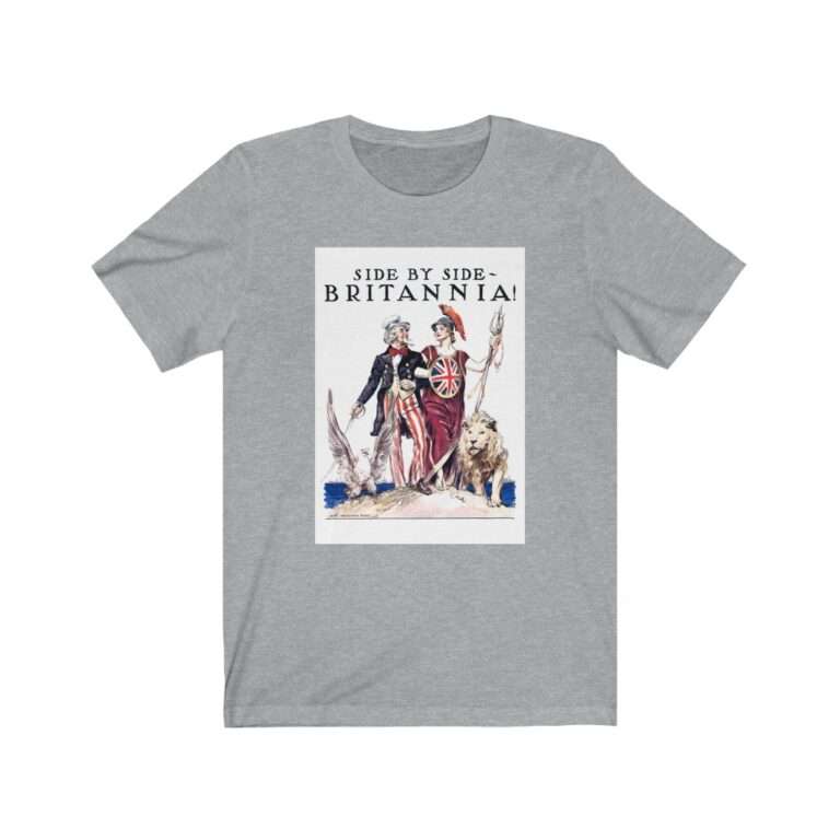Uncle Sam Side by Side Britannia - James Montgomery Flagg - Premium Unisex T-Shirt - Image 9