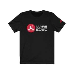 JPL Mars 2020 black unisex t-shirt - front
