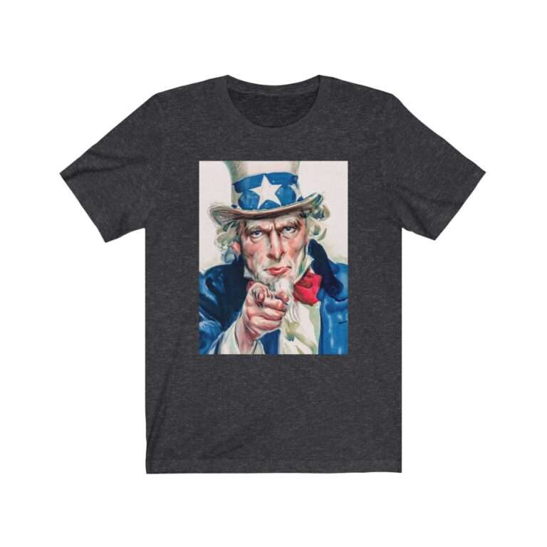 Uncle Sam I Want You Poster Art - Premium Unisex T-Shirt - Image 12