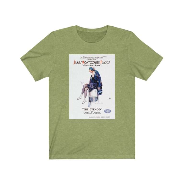 The Stenog by James Montgomery Flagg - Premium Unisex T-Shirt - Image 7