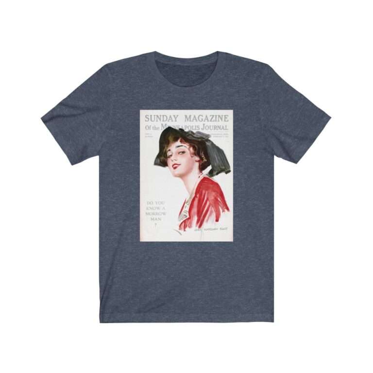 Sunday Magazine Cover by James Montgomery Flagg - Premium Unisex T-Shirt - Image 13