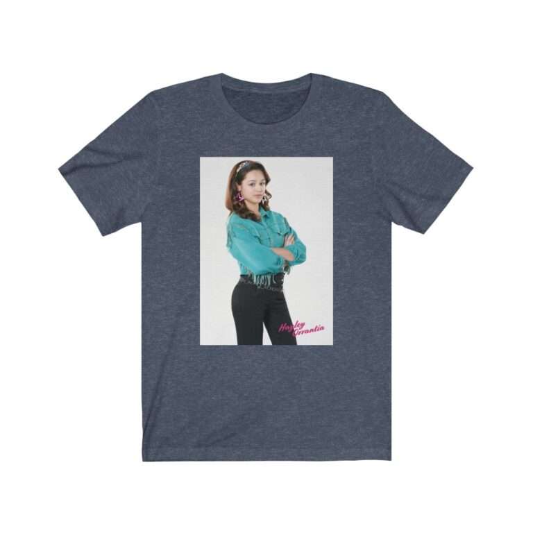 The Goldbergs Hayley Orrantia in Green Fringe Jacket - Premium Unisex T-Shirt - Image 13