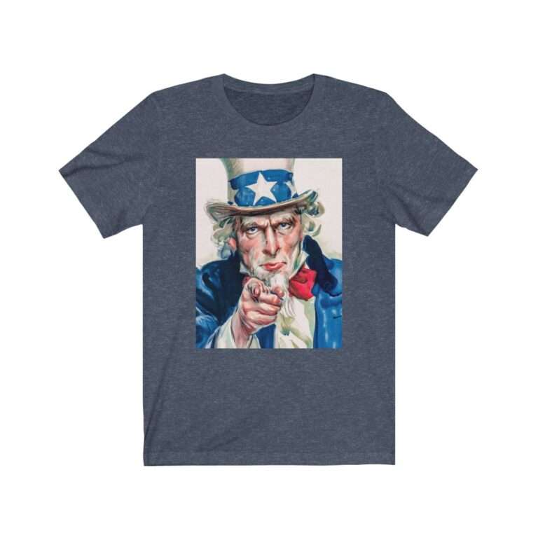 Uncle Sam I Want You Poster Art - Premium Unisex T-Shirt - Image 13