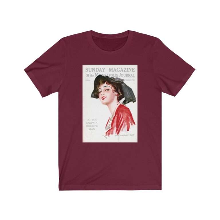 Sunday Magazine Cover by James Montgomery Flagg - Premium Unisex T-Shirt - Image 16