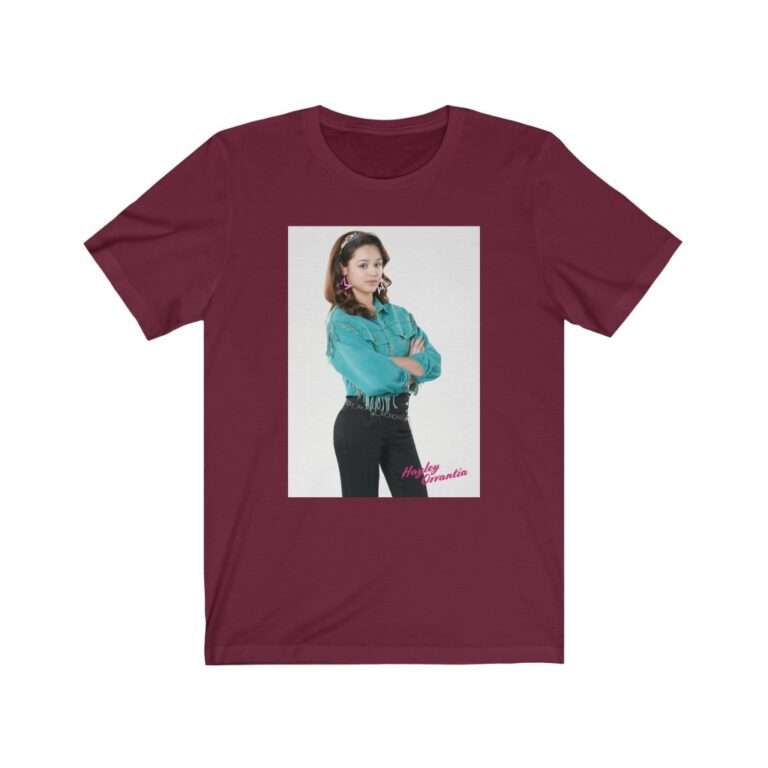 The Goldbergs Hayley Orrantia in Green Fringe Jacket - Premium Unisex T-Shirt - Image 16