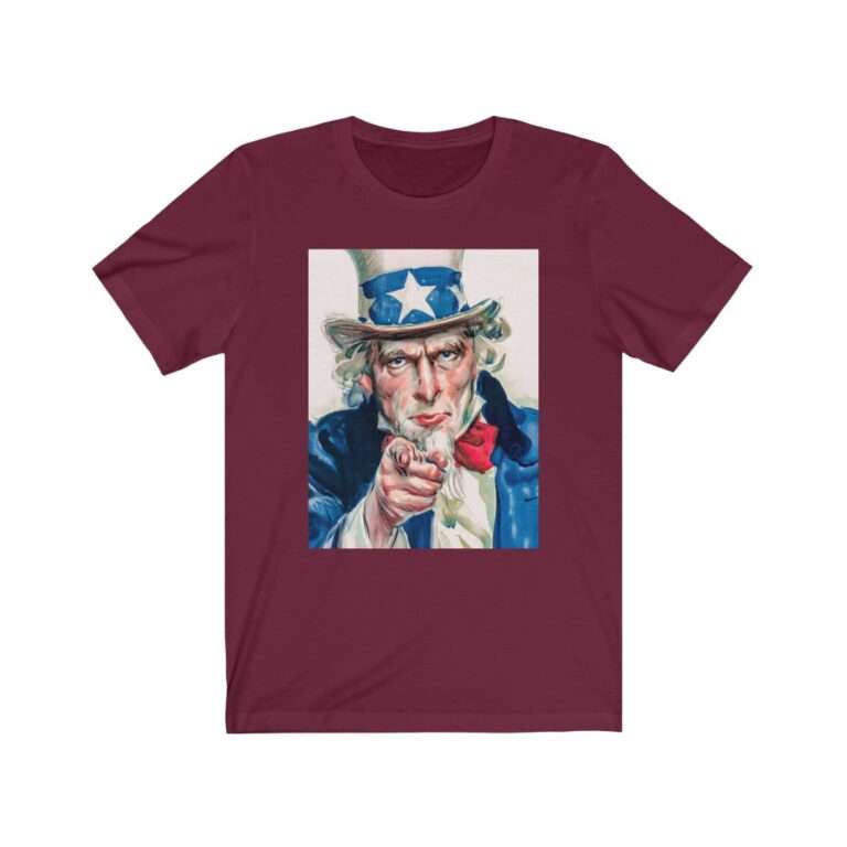 Uncle Sam I Want You Poster Art - Premium Unisex T-Shirt - Image 16