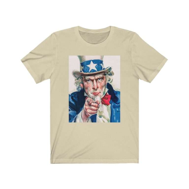 Uncle Sam I Want You Poster Art - Premium Unisex T-Shirt - Image 6