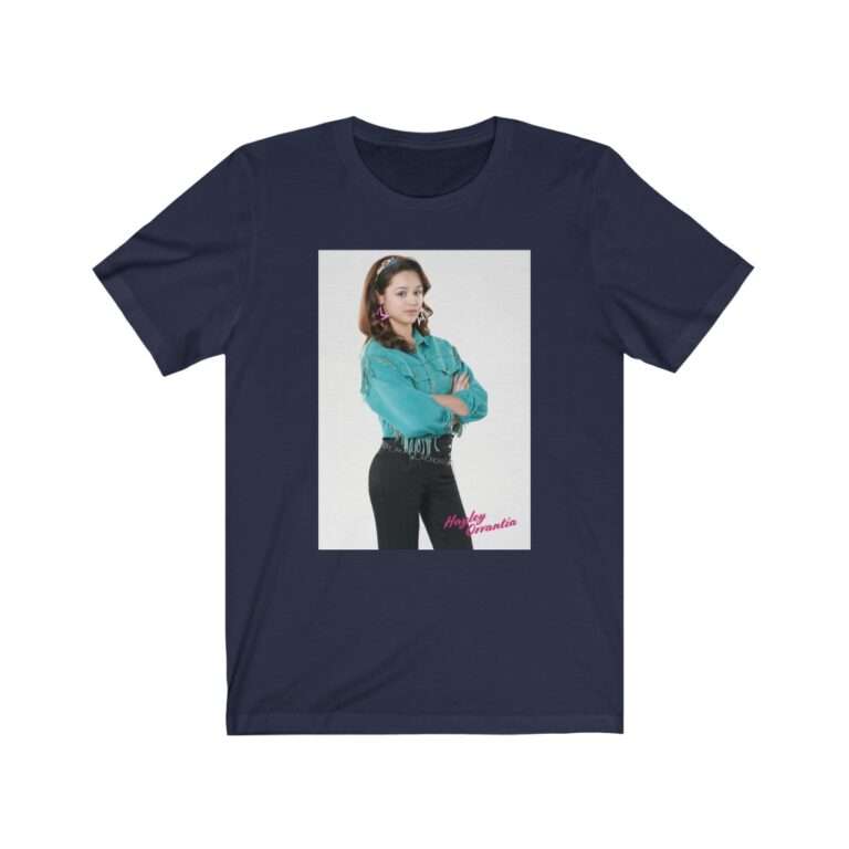 The Goldbergs Hayley Orrantia in Green Fringe Jacket - Premium Unisex T-Shirt - Image 14