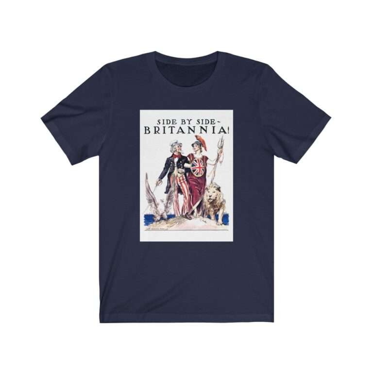 Uncle Sam Side by Side Britannia - James Montgomery Flagg - Premium Unisex T-Shirt - Image 14