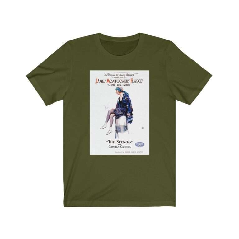 The Stenog by James Montgomery Flagg - Premium Unisex T-Shirt - Image 8