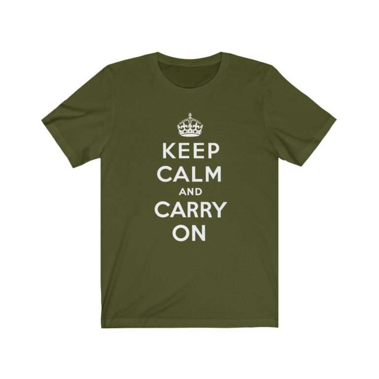 Keep Calm and Carry On - Premium Unisex T-Shirt - Image 8