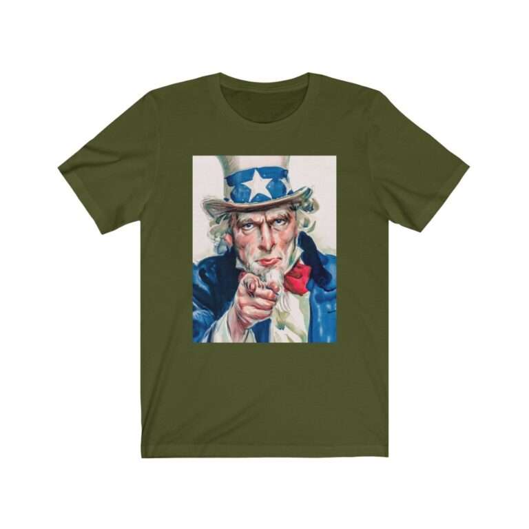 Uncle Sam I Want You Poster Art - Premium Unisex T-Shirt - Image 8