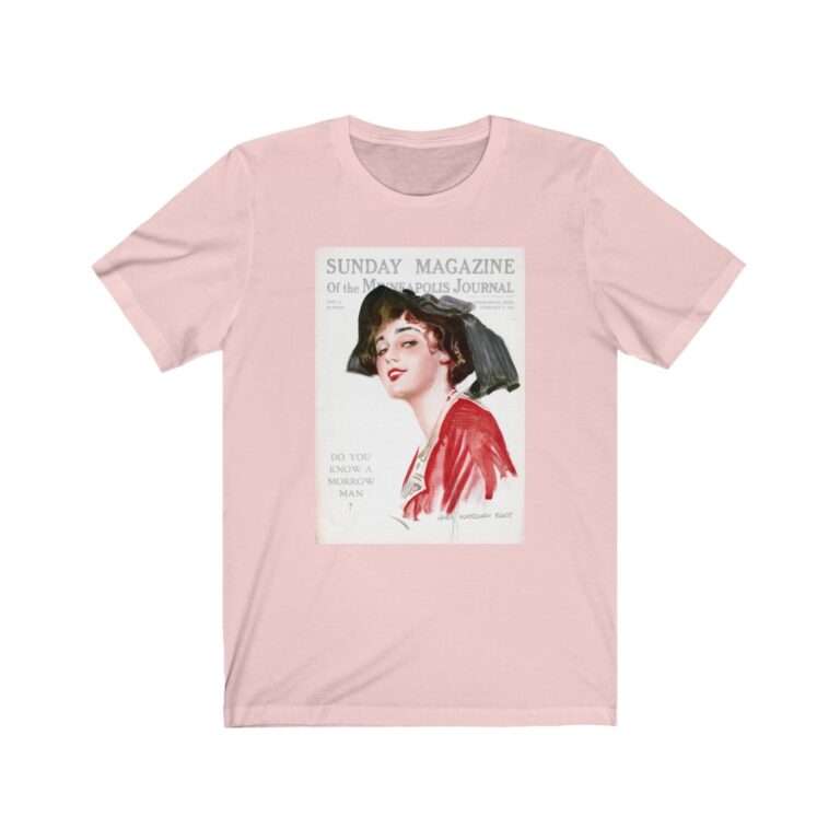 Sunday Magazine Cover by James Montgomery Flagg - Premium Unisex T-Shirt - Image 3
