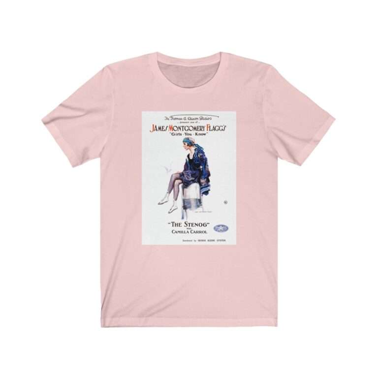 The Stenog by James Montgomery Flagg - Premium Unisex T-Shirt - Image 3