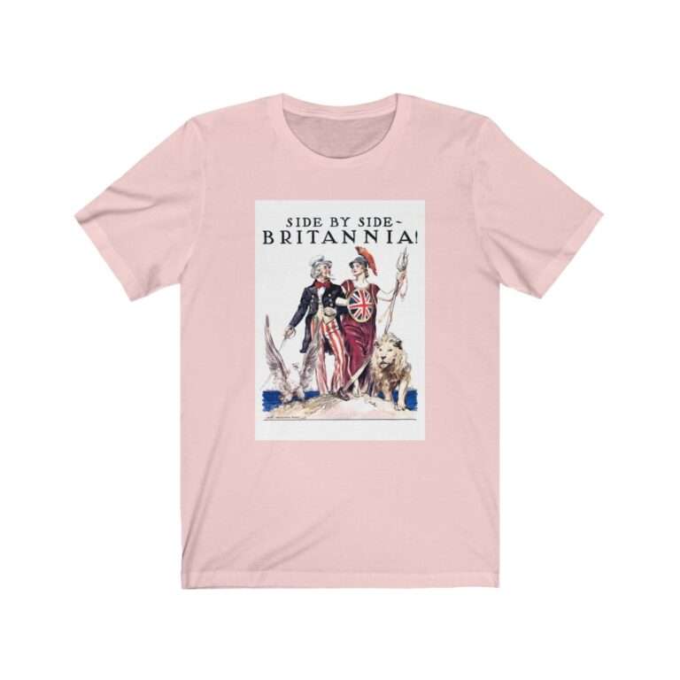 Uncle Sam Side by Side Britannia - James Montgomery Flagg - Premium Unisex T-Shirt - Image 3