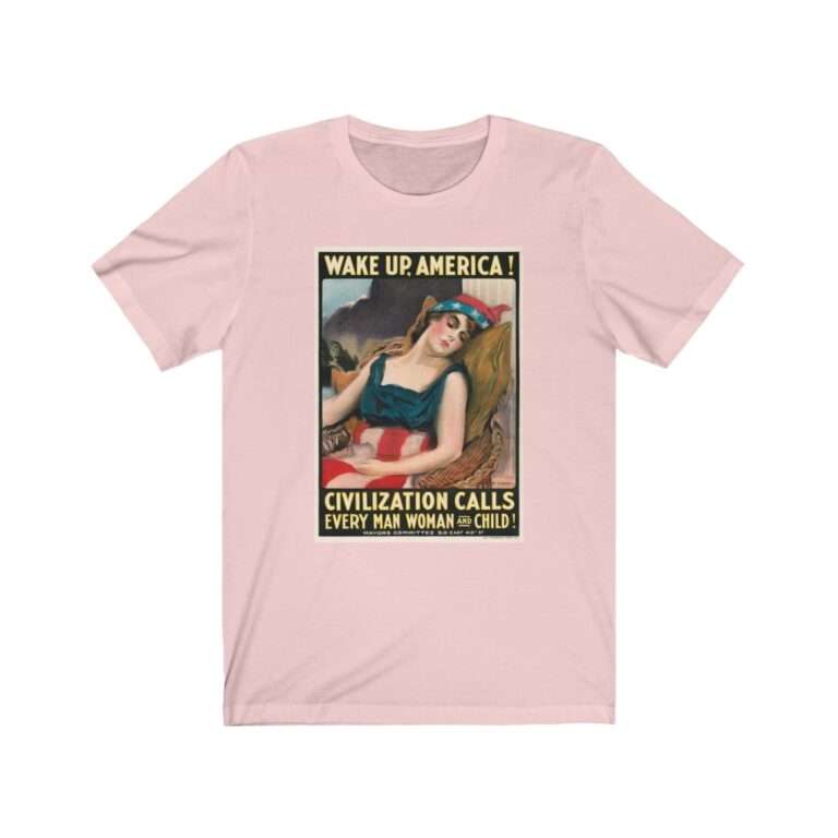 Wake Up America by James Montgomery Flagg - Premium Unisex T-Shirt - Image 4