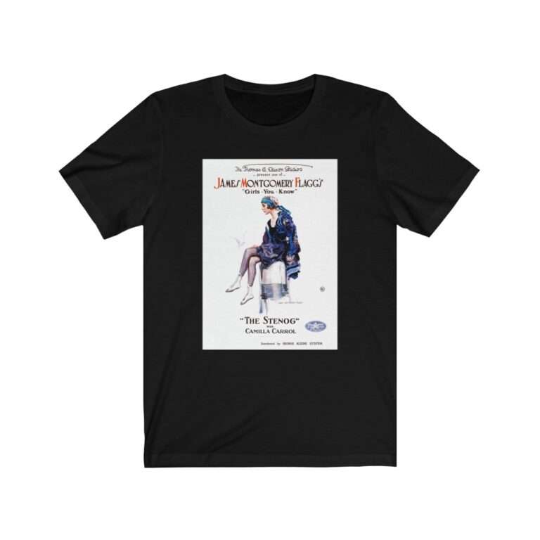 The Stenog by James Montgomery Flagg - Premium Unisex T-Shirt - Image 4