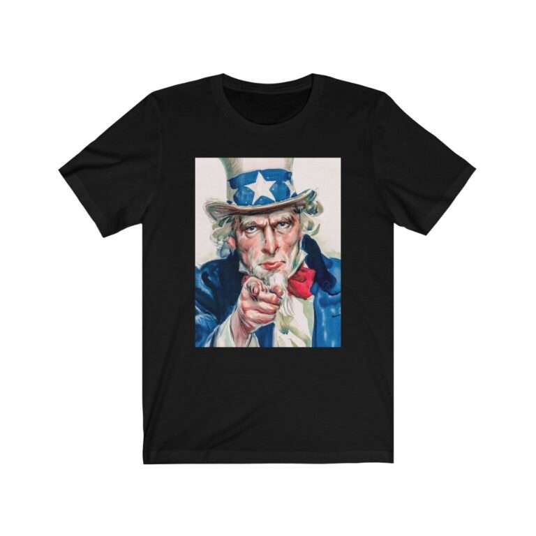 Uncle Sam I Want You Poster Art - Premium Unisex T-Shirt - Image 5