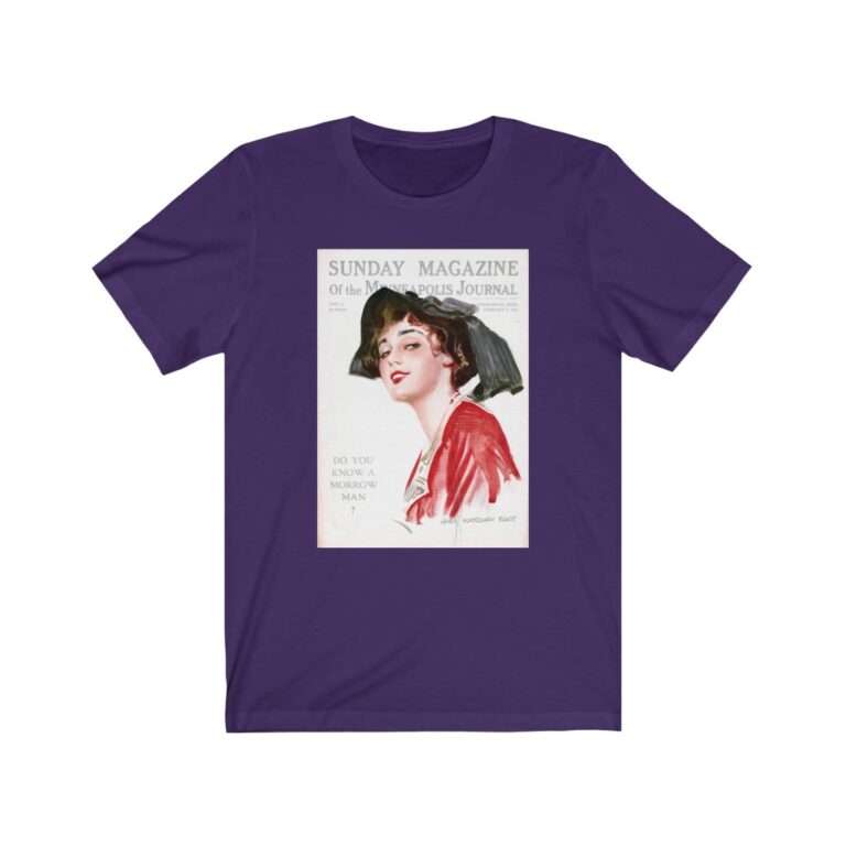 Sunday Magazine Cover by James Montgomery Flagg - Premium Unisex T-Shirt - Image 15