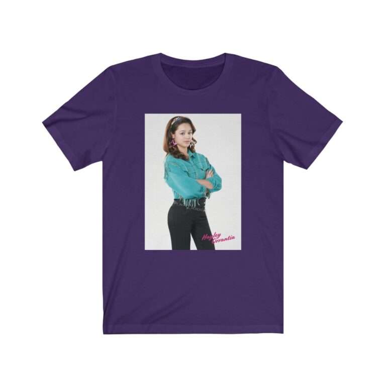 The Goldbergs Hayley Orrantia in Green Fringe Jacket - Premium Unisex T-Shirt - Image 15