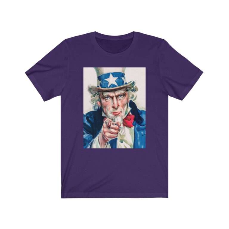 Uncle Sam I Want You Poster Art - Premium Unisex T-Shirt - Image 15