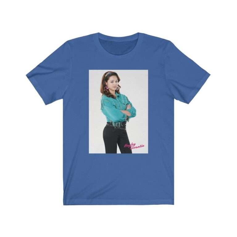 The Goldbergs Hayley Orrantia in Green Fringe Jacket - Premium Unisex T-Shirt - Image 10