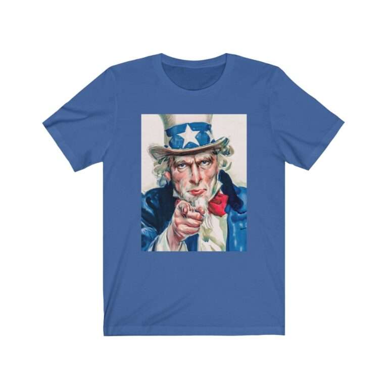 Uncle Sam I Want You Poster Art - Premium Unisex T-Shirt - Image 10
