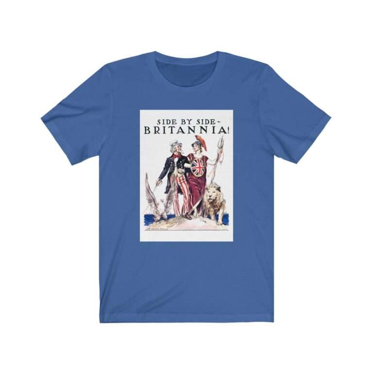 Uncle Sam Side by Side Britannia - James Montgomery Flagg - Premium Unisex T-Shirt - Image 10