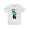 The Goldbergs Hayley Orrantia in Green Fringe Jacket - Premium Unisex T-Shirt - Image 2