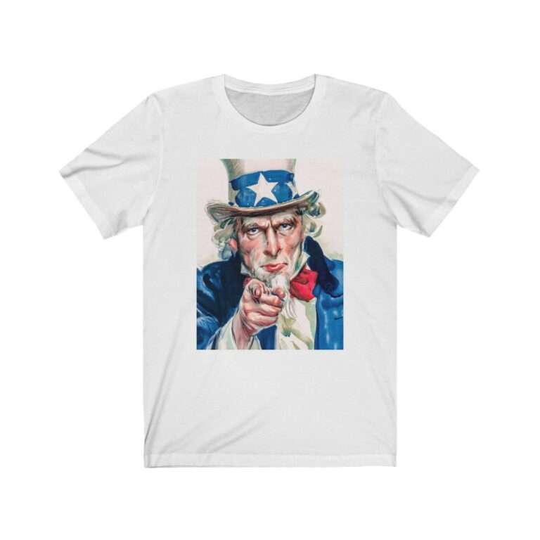 Uncle Sam I Want You Poster Art - Premium Unisex T-Shirt - Image 2
