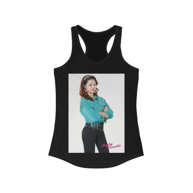 The Goldbergs Hayley Orrantia in Green Fringe Jacket - Women's Racerback Tank - Image 3