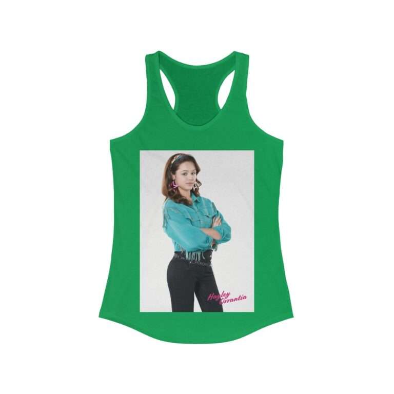 The Goldbergs Hayley Orrantia in Green Fringe Jacket - Women's Racerback Tank - Image 8