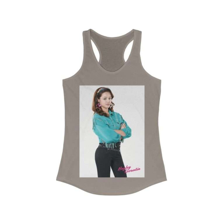 The Goldbergs Hayley Orrantia in Green Fringe Jacket - Women's Racerback Tank - Image 5