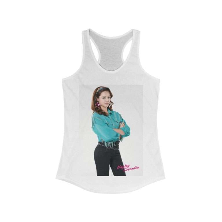 The Goldbergs Hayley Orrantia in Green Fringe Jacket - Women's Racerback Tank - Image 2