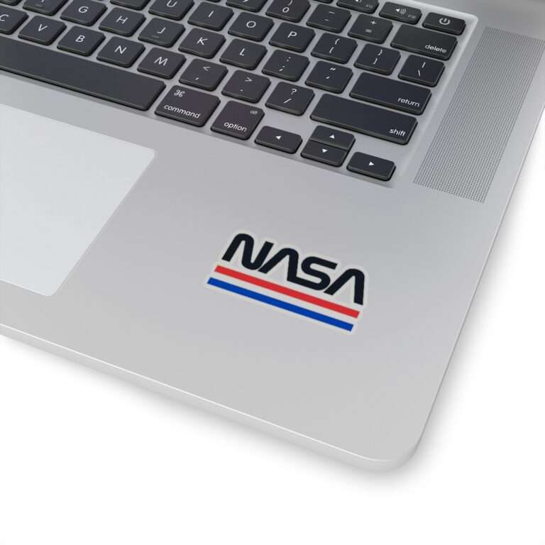Transparent sticker of NASA logo in retro style - black