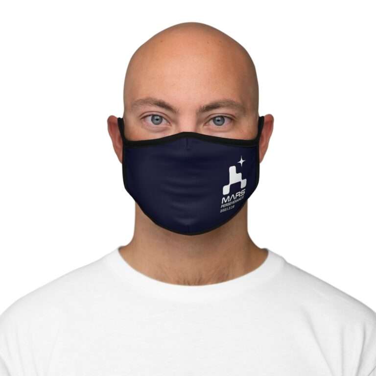 Navy-blue NASA face mask for Mars 2020 Perseverance