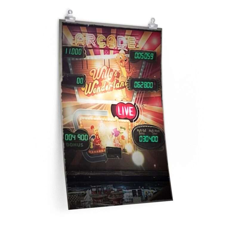 Printed teaser poster for Willy's Wonderland ft. Nicolas Cage - Pinball Machine
