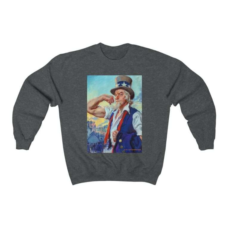 Uncle Sam Strong America by James Montgomery Flagg - Sweatshirt - Image 8