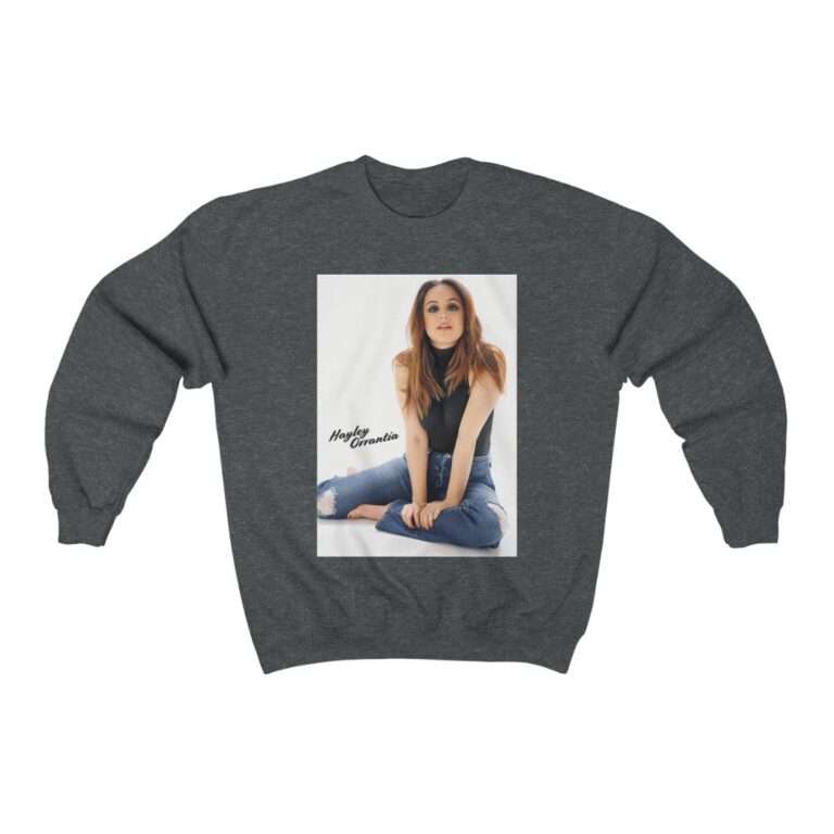 Actress Hayley Orrantia with Jeans Outfit on The Floor - Sweatshirt - Image 8