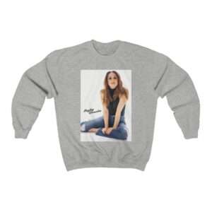 Actress Hayley Orrantia with Jeans Outfit on The Floor - Sweatshirt
